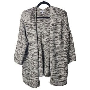 J Jill L Cardigan Sweater Beige Ivory‎ Long Sleeve Open Front Cotton Coastal